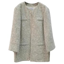Chanel-Abrigo corto de tweed de Chanel-Beige