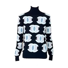 Chanel-Chanel 2022 Nuovo Maglione di Seta con Cuori CC-Nero