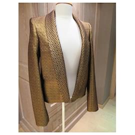 Lanvin-Lanvin gold jacquard jacket-Golden