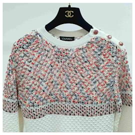 Chanel-Chanel 17P CC Logo Buttons Multicolor Pullover Sweater Top-Multiple colors