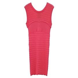 Chanel-Chanel Pink Textured Knit Dress-Pink