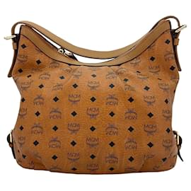 MCM-MCM Hobo Bag Shoulder Bag Handbag Shopper Bag Visetos Cognac Large-Cognac