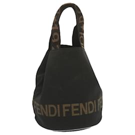 Fendi-FENDI Hand Bag Canvas Black 2321 26526 098 Auth bs11262-Black