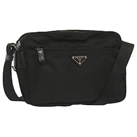 Prada-PRADA Shoulder Bag Nylon Black Auth yk11206-Black