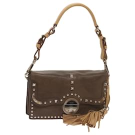 Prada-PRADA Shoulder Bag Leather Brown Auth 68666-Brown