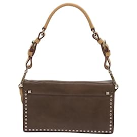 Prada-PRADA Shoulder Bag Leather Brown Auth 68666-Brown