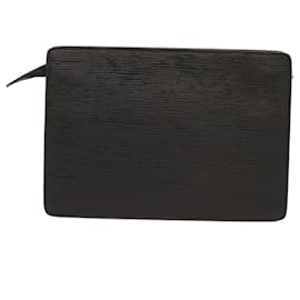 Louis Vuitton-LOUIS VUITTON Epi Pochette Homme Clutch Bag Black M52522 LV Auth th4656-Black