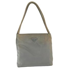 Prada-PRADA Hand Bag Nylon Gray Auth 68871-Grey