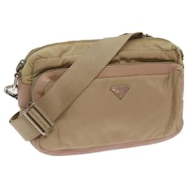 Prada-PRADA Shoulder Bag Nylon Beige Auth 68812-Beige
