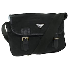Prada-PRADA Shoulder Bag Nylon Black Auth bs12610-Black