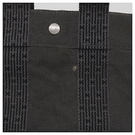 Hermès-HERMES Her Line PM Tote Bag Toile Gris Auth 68679-Marron