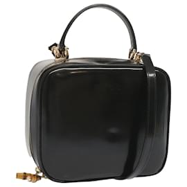 Gucci-Bolso de mano GUCCI Charol 2forma de autenticación negra 68520-Negro