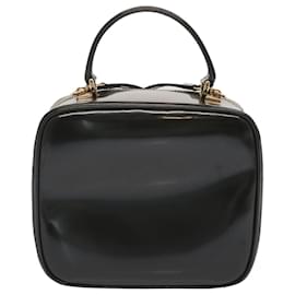 Gucci-GUCCI Hand Bag Patent leather 2way Black Auth 68520-Black