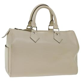 Louis Vuitton-Louis Vuitton Epi Speedy 25 Hand Bag White Yvoire M5923J LV Auth 68530-White,Other