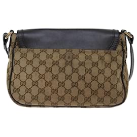 Gucci-GUCCI GG Canvas Shoulder Bag Beige 308452 Auth ac2834-Beige