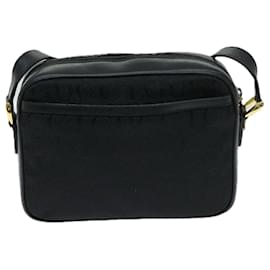 Gucci-GUCCI Shoulder Bag Canvas Black Auth ar11531-Black
