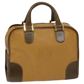 Loewe-LOEWE Anagram Hand Bag Leather Brown Auth ar11536-Brown