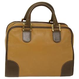 Loewe-LOEWE Anagram Hand Bag Leather Brown Auth ar11536-Brown