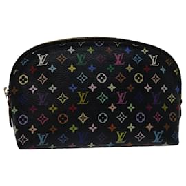 Louis Vuitton-LOUIS VUITTON Monogram Multicolor Pochette Cosmetic Pouch M47355 LV Auth 67477-Black