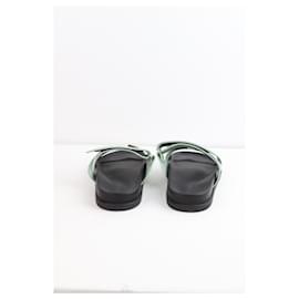 Hermès-Leather sandals-Green