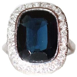 Sans Arcidet Art Deco sapphire ring Navy blue