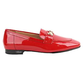 Autre Marque-Patent leather loafers-Red