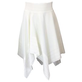 Alexandre Vauthier – Weißer Stretch-Strickrock mit asymmetrischem Saum Weiß