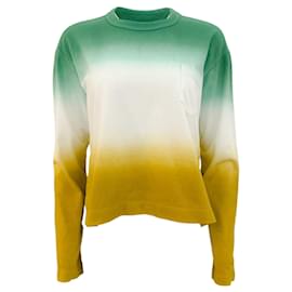 Autre Marque-Sacai Verde / Camisa dorada ombré con broches laterales-Verde