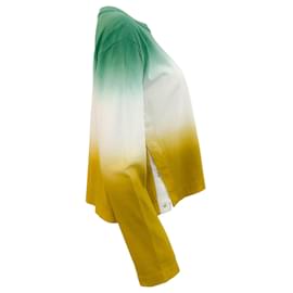 Autre Marque-Sacai Grün / Goldenes Ombre-Hemd mit seitlichen Druckknöpfen-Grün