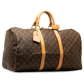 Louis Vuitton-Brown Louis Vuitton Monogram Keepall 50 Travel bag-Brown