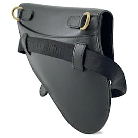 Dior-Sac ceinture Saddle en cuir noir Dior-Noir
