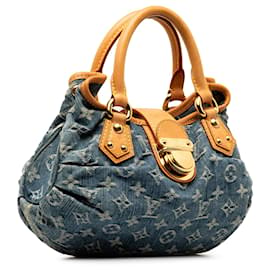 Louis Vuitton-Blaue Louis Vuitton Monogram Denim Pleaty Handtasche-Blau
