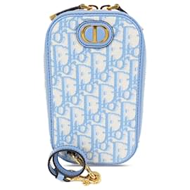 Dior-Blauer Dior Oblique 30 Montaigne Umhängetasche mit Telefonhalter-Blau