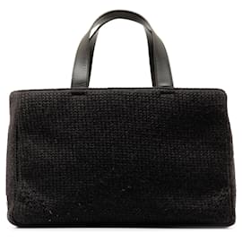 Prada-Black Prada Wool Tote Bag-Black