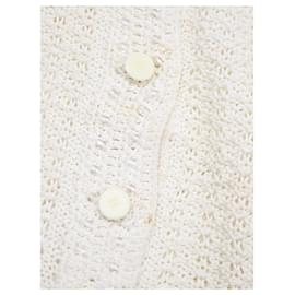 Chanel-Top color crema con bolsillo de crochet - talla UK 8-Crudo