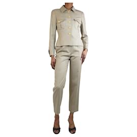 Autre Marque-Beige wool jacket and trouser set - size UK 8-Other