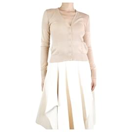 Givenchy-Neutral ribbed button-up cardigan - size S-Other