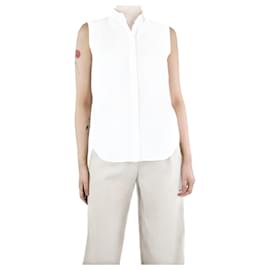 Brunello Cucinelli-Camisa blanca sin mangas - talla UK 8-Blanco
