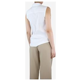 Brunello Cucinelli-Camisa branca sem mangas - tamanho UK 8-Branco