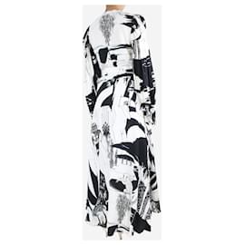 Loewe-Schwarz-weißes Kleid mit Allover-Print – Größe UK 8-Schwarz