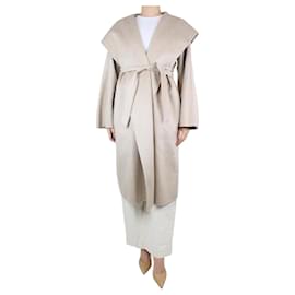 Max Mara-Neutral cashmere hooded coat - size UK 12-Other