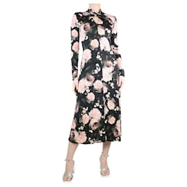Erdem-Vestido midi preto com estampa floral - tamanho UK 12-Preto