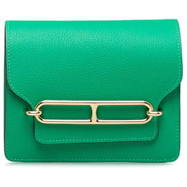 Hermès-Hermès Green Evercolor Roulis Slim Wallet-Green