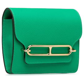 Hermès-Hermès Green Evercolor Roulis Slim Wallet-Green