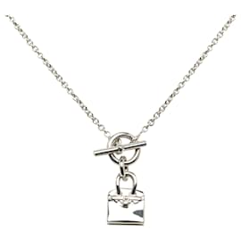Hermès-Hermès Silver Amulettes Birkin Pendant Necklace-Silvery