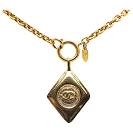 Chanel-Chanel Gold CC Anhänger Halskette-Golden