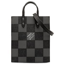 Louis Vuitton-Louis Vuitton Noir Damier Damier Sac Plat XS-Noir
