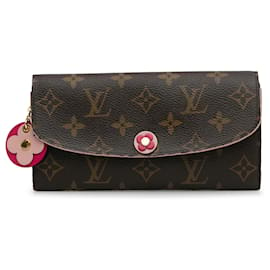 Louis Vuitton-Portafoglio Louis Vuitton con monogramma marrone Emilie Bloom Flowers-Marrone