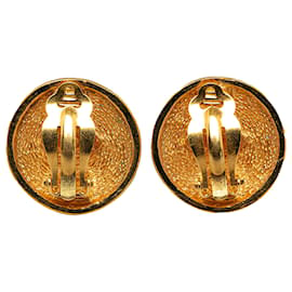 Chanel-Clipe acolchoado Chanel Gold CC em brincos-Dourado