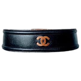 Chanel-Chanel leather belt-Black,Gold hardware